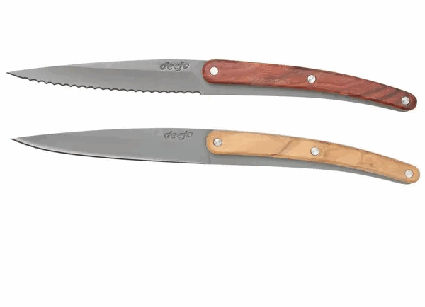 Deejo CFB00010 padouk et bois d'olivier, set de 2 couteaux