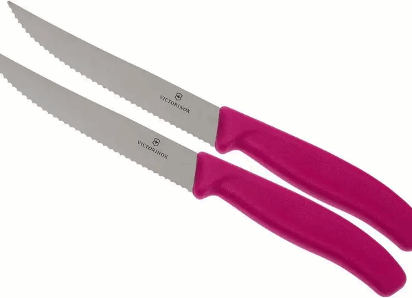 Victorinox Swissclassic couteau à pizza/steak rose, lot de 2, 6.7936.12L5B