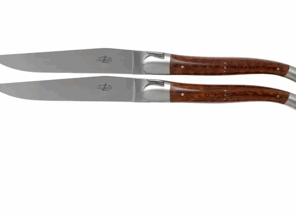 Forge de Laguiole LAT22MINAM set 2 couteaux steak bois serpent mat