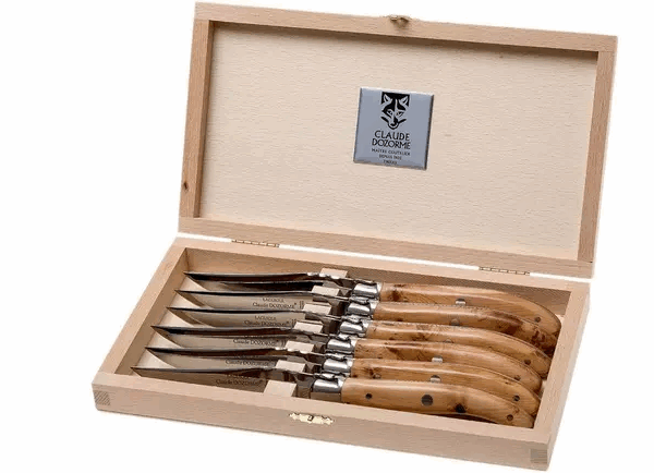 Claude Dozorme Laguiole Coffret 6 couteaux à steak, Genévrier