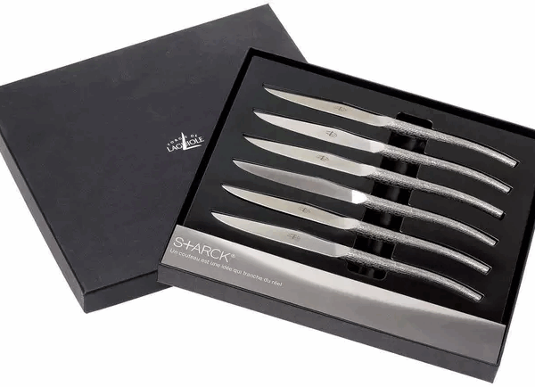 Forge de Laguiole, T6 LOG Philippe Starck coffret de couteaux à steak