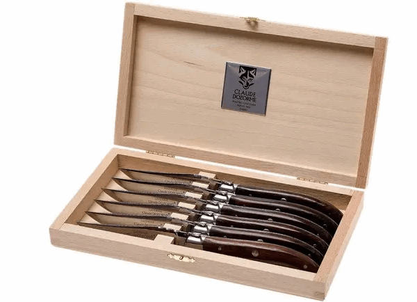 Claude Dozorme Laguiole Coffret 6 couteaux à steak, Palissandre