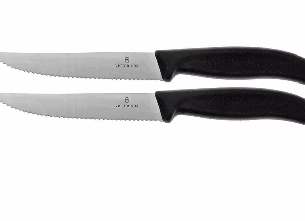 Victorinox Swissclassic couteau à pizza/steak noir, lot de 2, 6.7933.12B