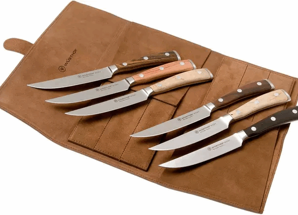 Wüsthof Ikon 1060560601, set de 6 couteaux à steak étui en cuir