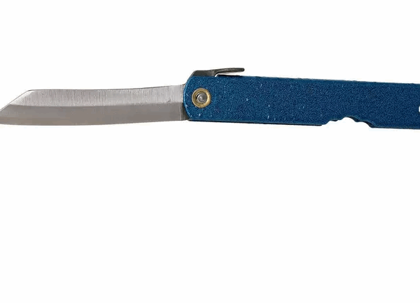 Couteau de poche Higonokami 7,3 cm HIGO28, Acier papier bleu