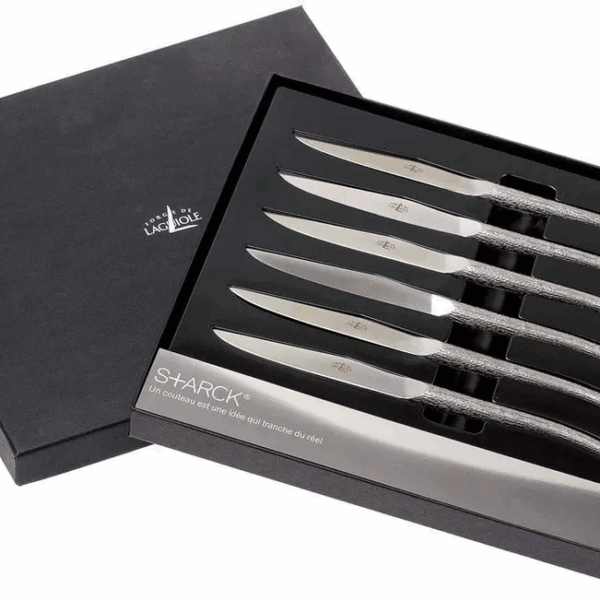 Forge de Laguiole, T6 LOG Philippe Starck coffret de couteaux à steak