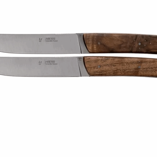 Fontenille Pataud Le Thiers set de 2 couteaux à steak loupe de noyer, TR2TNO
