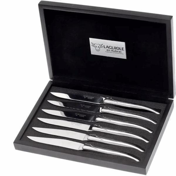 Laguiole en Aubrac set de couteaux à steak 6 pièces inox poli