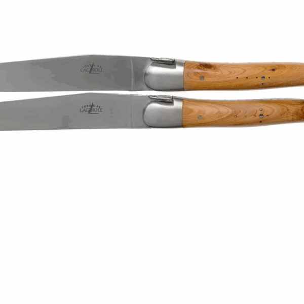 Forge de Laguiole, T22MMINGE, set de 2 couteaux à steak mat, Genévrier