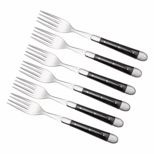 Forge de Laguiole FE62MINEB set de 6 fourchettes de table, mat, ébène