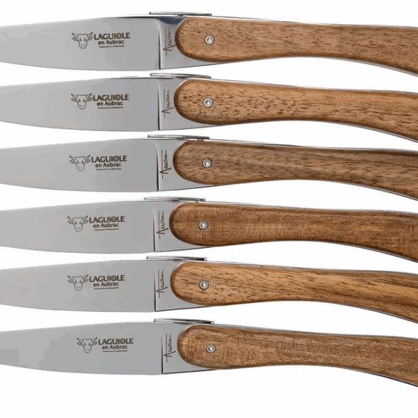 Laguiole en Aubrac Ecir set de couteaux à steak 6 pièces bois de noyer