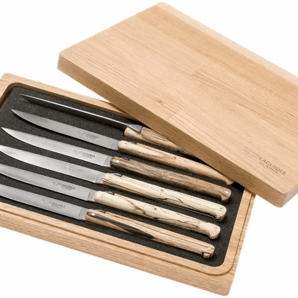 Laguiole en Aubrac Ancestral set de 6 couteaux à steak bois de hêtre