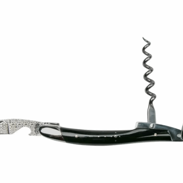 Sommelier Forge de Laguiole SOMBF avec fourreau, damas, corne de buffle
