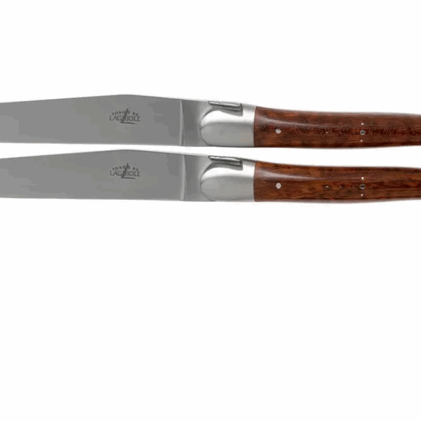 Forge de Laguiole LAT22MINAM set 2 couteaux steak bois serpent mat