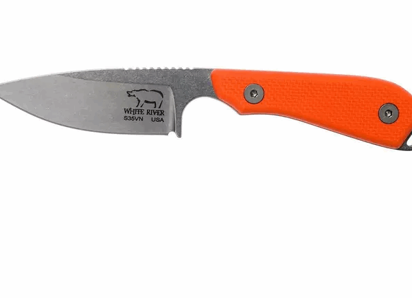 Couteau fixe White River Knives M1 Backpacker Pro Orange G10, étui Kydex