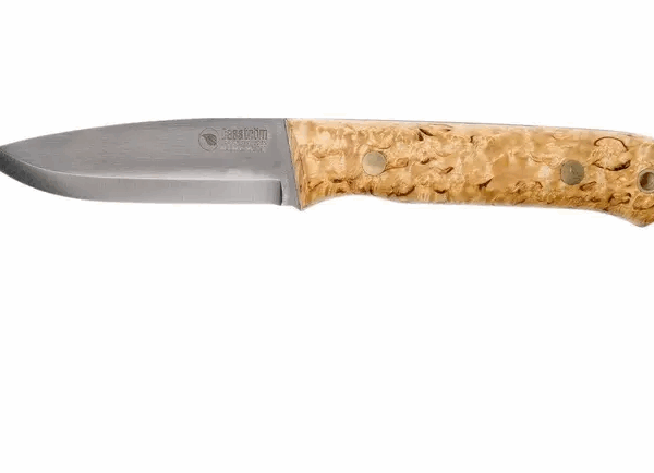 Couteau Casström Woodsman Curly Birch, Sleipner Scandi Grind 10804