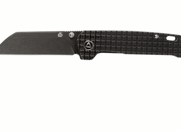 QSP Knife Penguin QS130-OFRG Textured Titanium, Blackwashed 154CM couteau de poche