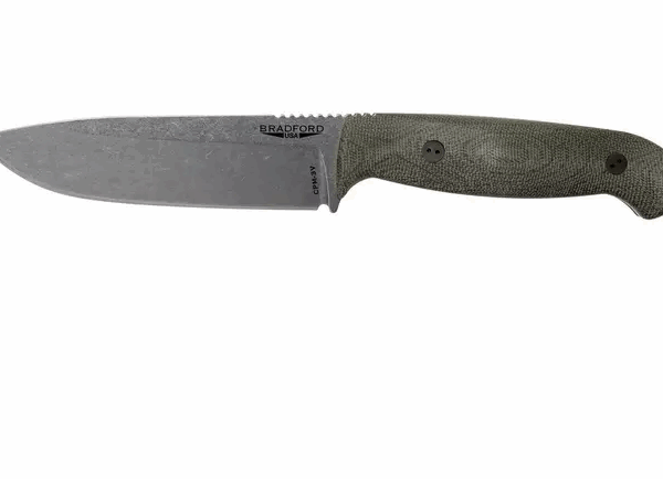 Bradford Guardian 5.5S, 3D OD Vert Micarta Guardian 5.5 CPM 3V, Sabre Stonewashed 5.5S-102