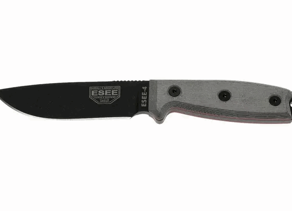 ESEE Model 4 black blade, grey handle 4P-KO couteau de survie sans étui