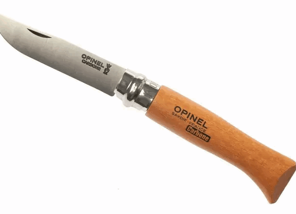 Couteau de poche Opinel n°08, acier carbone, longueur lame 8,5 cm
