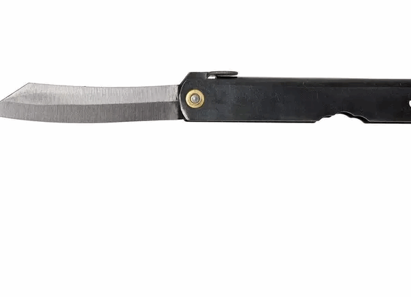 Couteau de poche Higonokami 7,3 cm HIGO04BL, acier carbone, noir