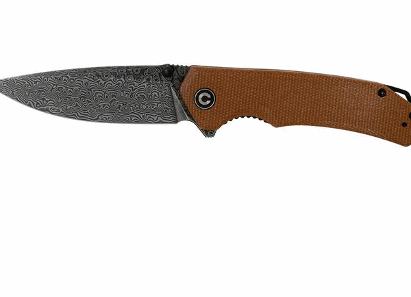 Civivi Brazen C2102DS-1 Damascus Droppoint, Brown Micarta couteau de poche (Copie)