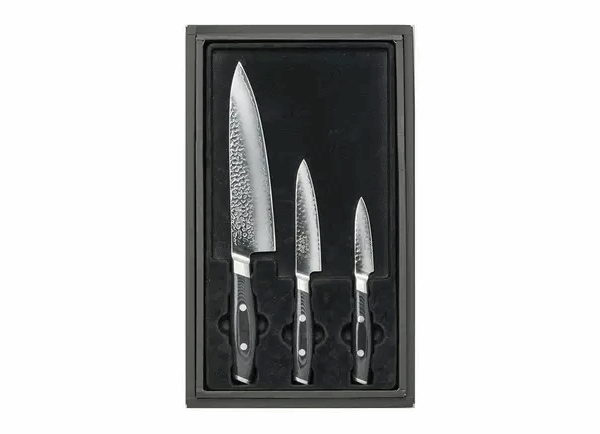 Yaxell Tsuchimon 36754, ensemble de couteaux 3 pièces couteau de chef, couteau utilitaire et couteau à éplucher