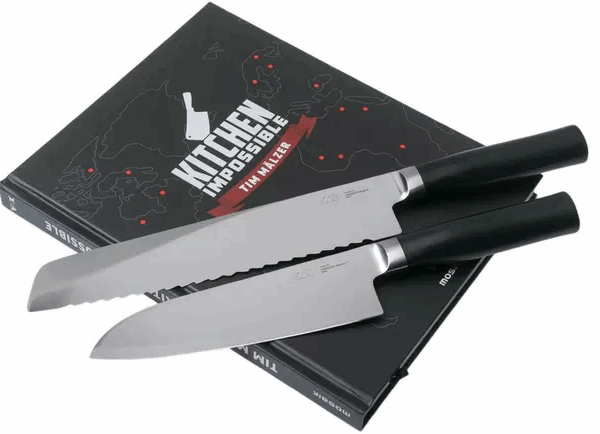 Kai Tim Malzer Kamagata Monster Set TMK-SB22, ensemble de 2 couteaux santoku et couteau à pain + livre de cuisine