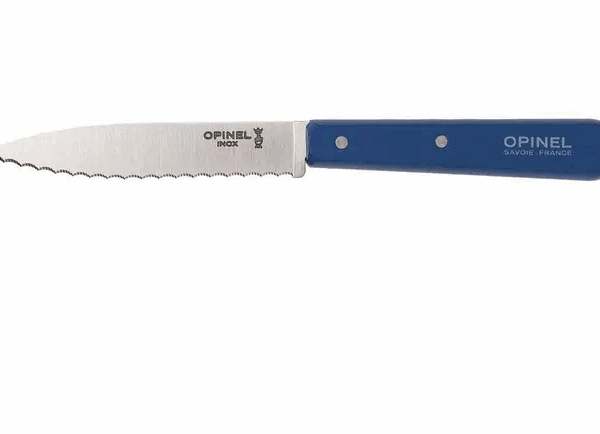 Couteau à éplucher dentelé Opinel N°113, bleu