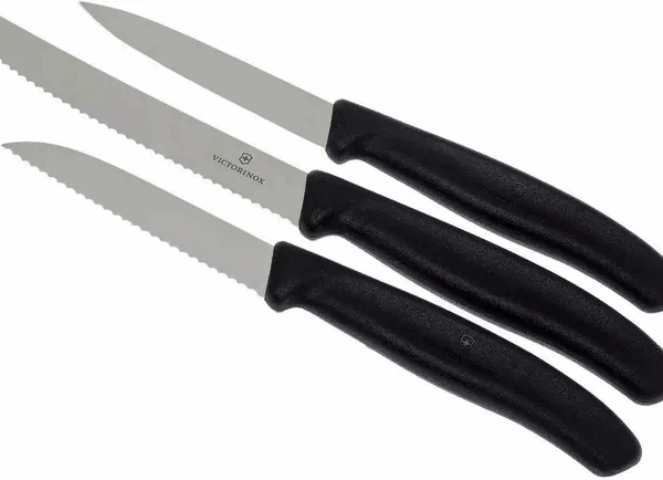 Couteaux à légumes Victorinox SwissClassic noir, lot de 3, 6.7113.3