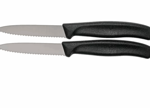 Couteaux à légumes dentelés Victorinox SwissClassic noir 8 cm, lot de 2, VT6-7633-B