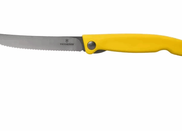 Victorinox SwissClassic couteau à légumes pliable jaune dentelé, 6.7836.F8B