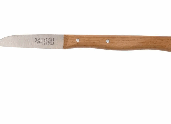 Robert Herder couteau à éplucher droit classique, hêtre rouge acier inoxydable, 6,5 cm