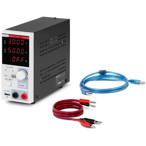 Alimentation de laboratoire - 0 - 30 V - 0 - 5 A - 150 W - 2 espaces de sauvegarde