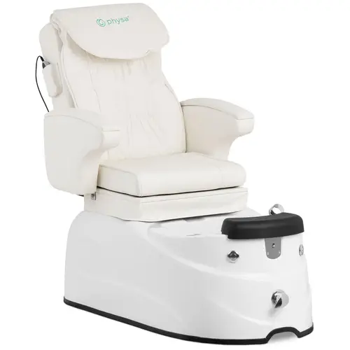 Fauteuil pédicure - électrique - avec bain de pieds - 105 W - 150 kg - blanc - massage du dos et de la nuque