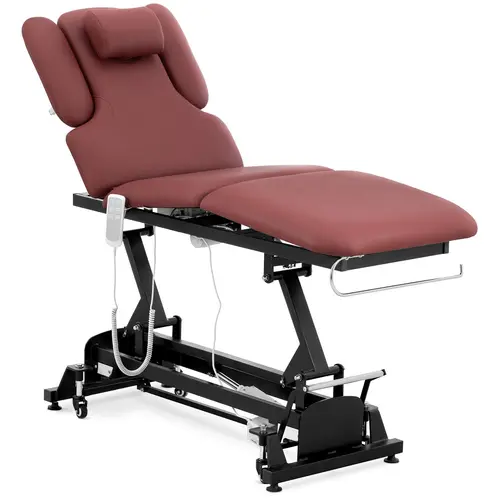 Table de massage électrique - 3 moteurs - 250 kg - Noir, Rouge vin