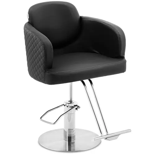 Fauteuil de coiffeur avec repose-pieds - 870 - 1020 mm - 200 kg - Noir, Argent