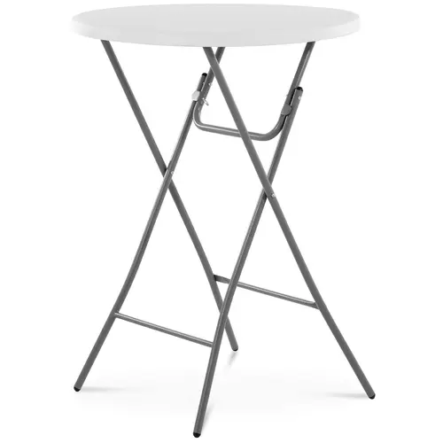 Mange-debout pliant - Ø 800 x 1 100 mm - Royal Catering - 100 kg - Intérieur / extérieur - Blanc
