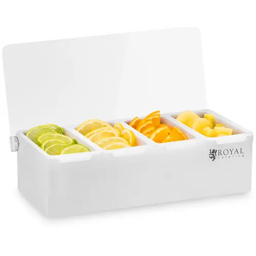 Boîte à condiments - Acier inoxydable/PP - 4 x 450 ml