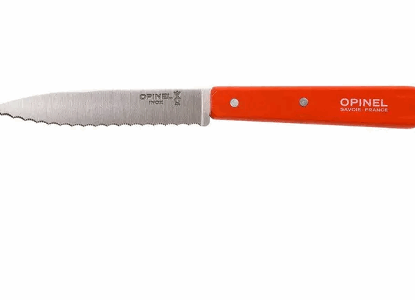 Couteau à éplucher dentelé Opinel N°113, orange