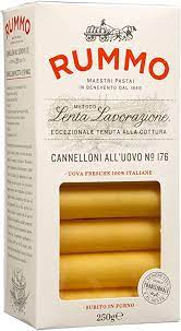 Cannelloni all'Uovo No. 176 Semoule de Blé Dur Pâtes aux Oeufs Paquet de 250 g - Pasta Rummo