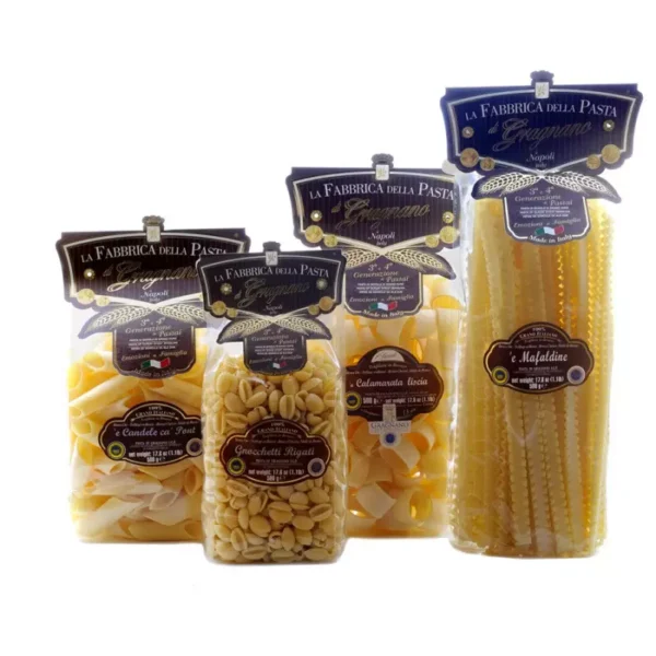 Minipack Pasta di Gragnano IGP - Calamarata, Pennoni, Mafaldine, Gnocchetti 500 gr x 4