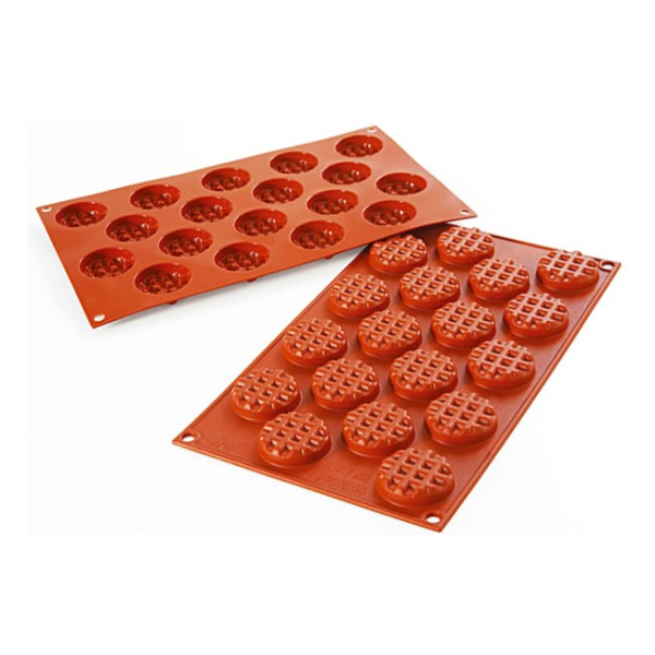 Moule silicone 18 mini-gaufres rondes