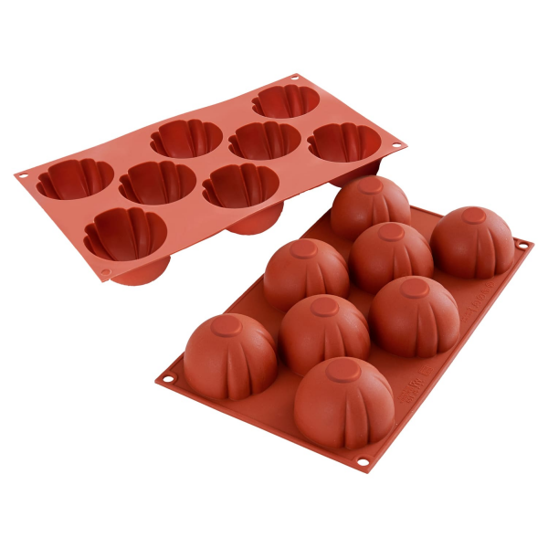 Moule silicone 8 domes striés