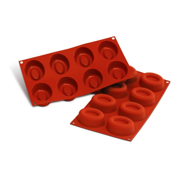 Moule silicone 8 savarins ovales