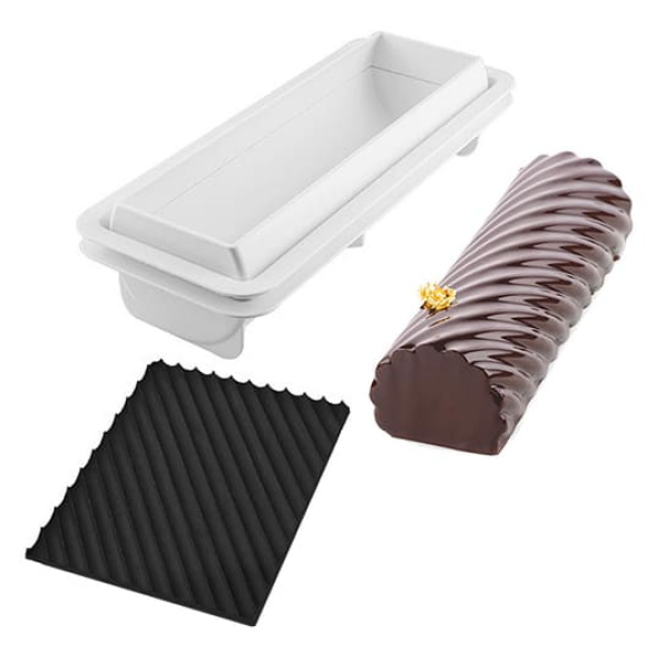 Moule à bûche et tapis torsadé