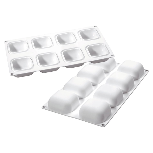 Moule silicone 8 carrés bombés Gem100