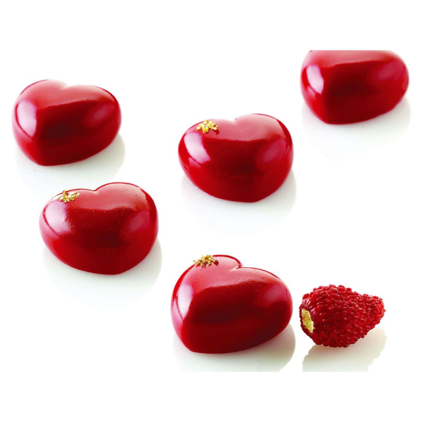 Moule silicone 35 micro cœurs bombés