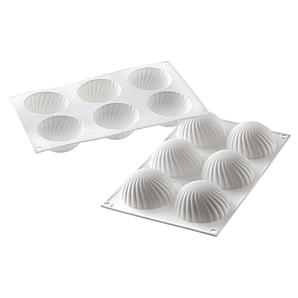 Moule silicone 6 demi sphères vrillées