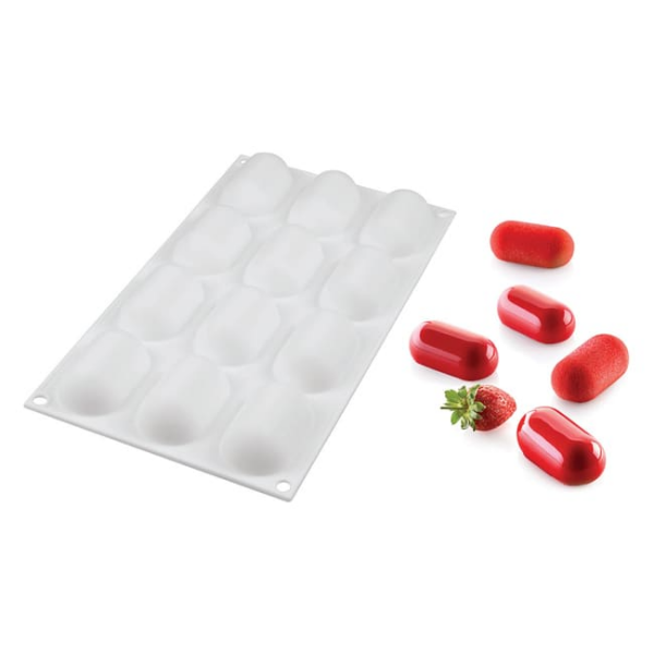 Moule silicone 12 mini ovales bombés